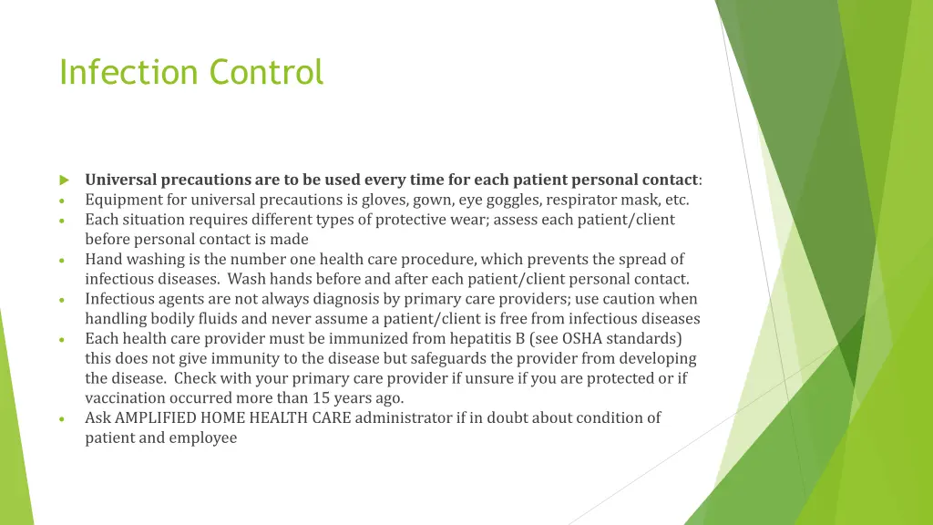 infection control