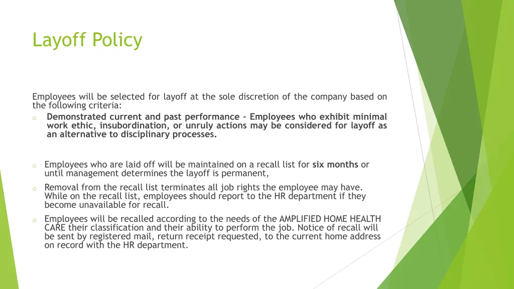 layoff policy