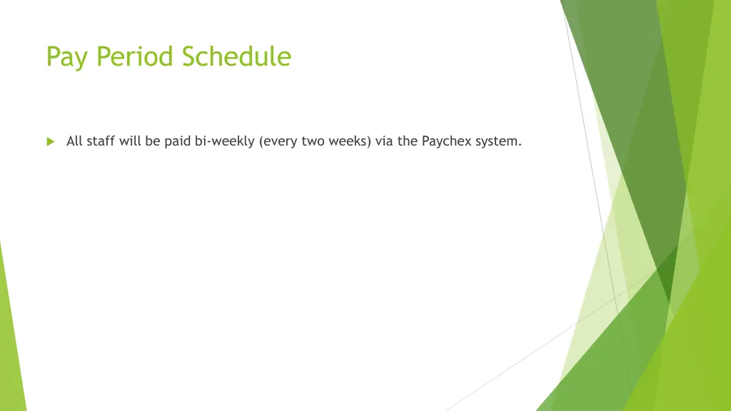 pay period schedule