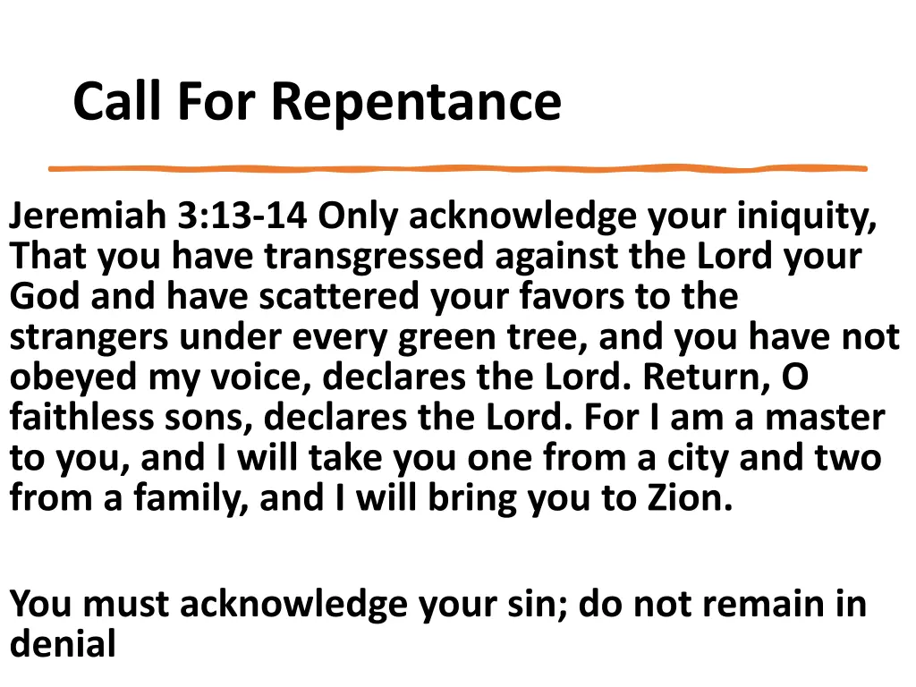 call for repentance