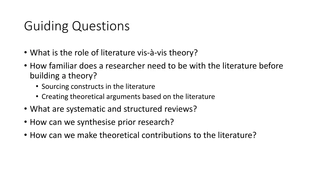 guiding questions