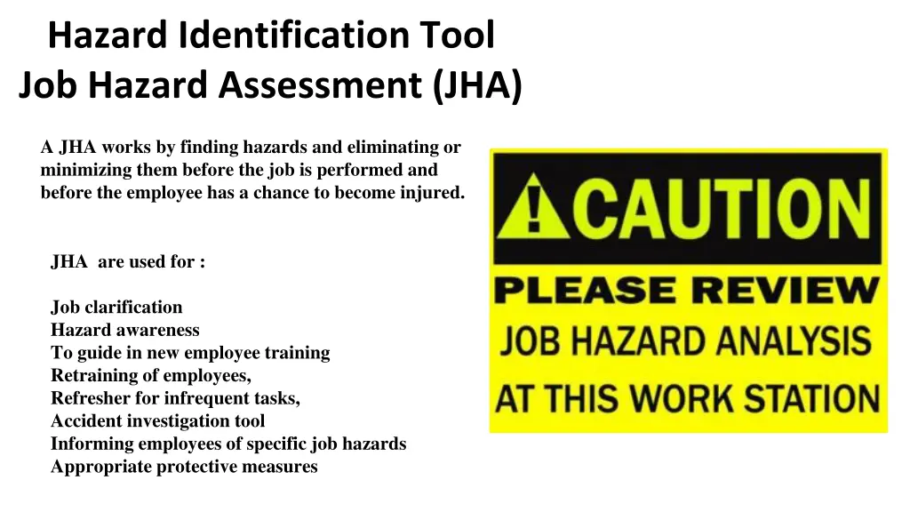 hazard identification tool job hazard assessment