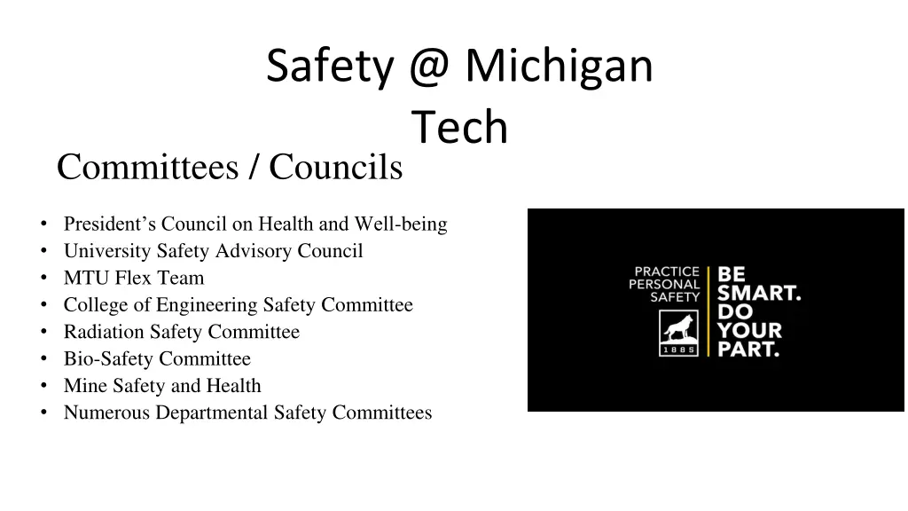safety @ michigan tech 1