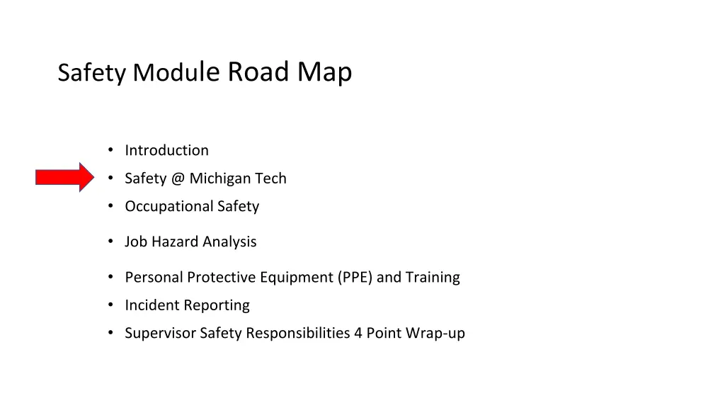 safety modu le road map 1
