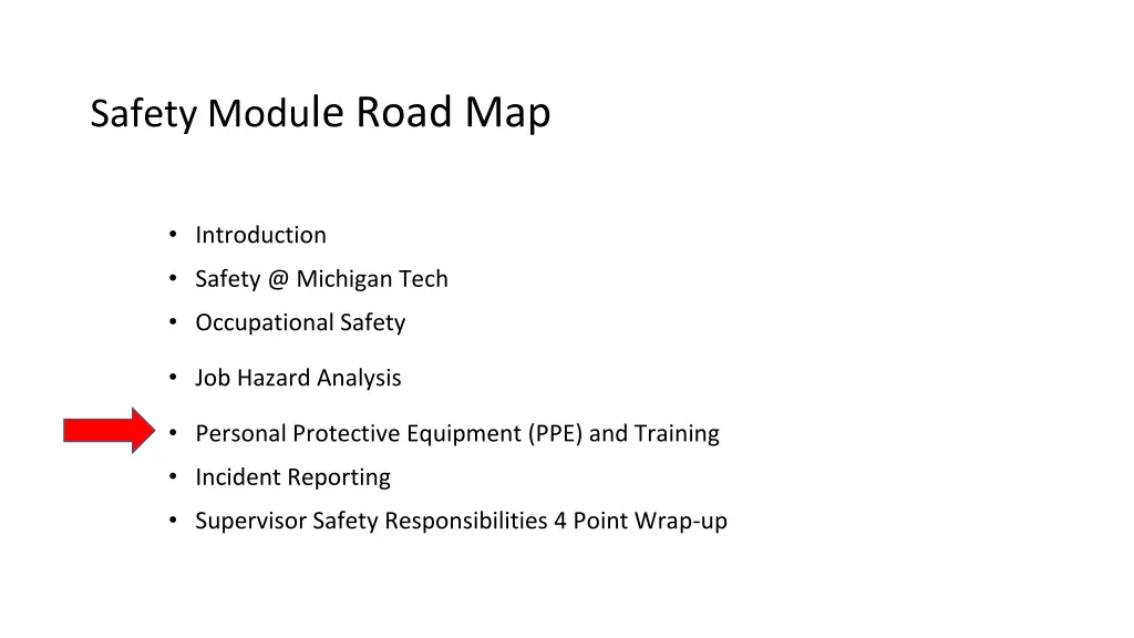 safety modu le road map 4