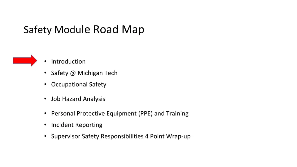 safety modu le road map