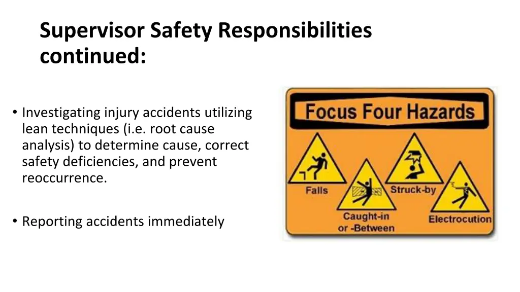 supervisor safety responsibilities continued 2
