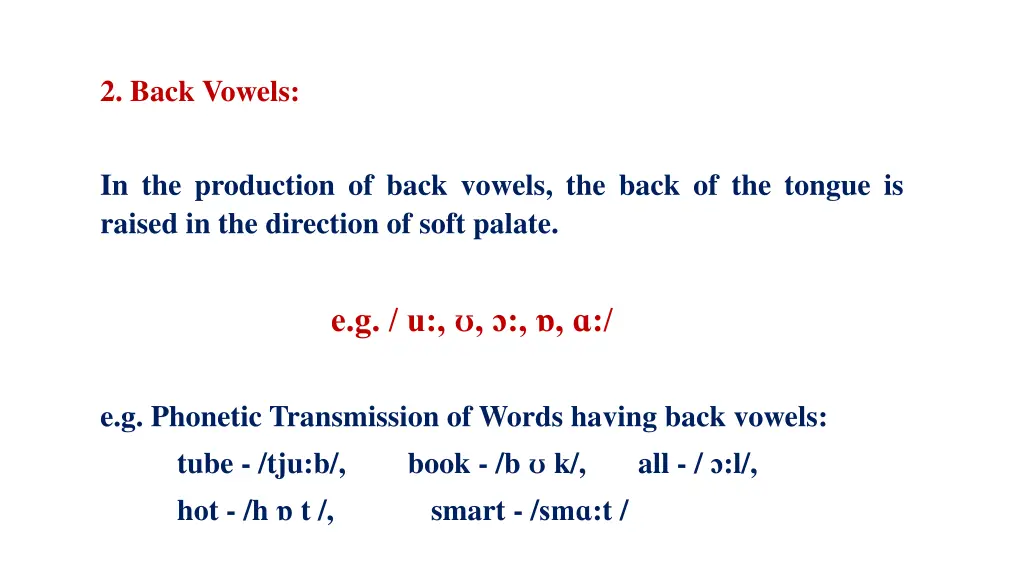 2 back vowels
