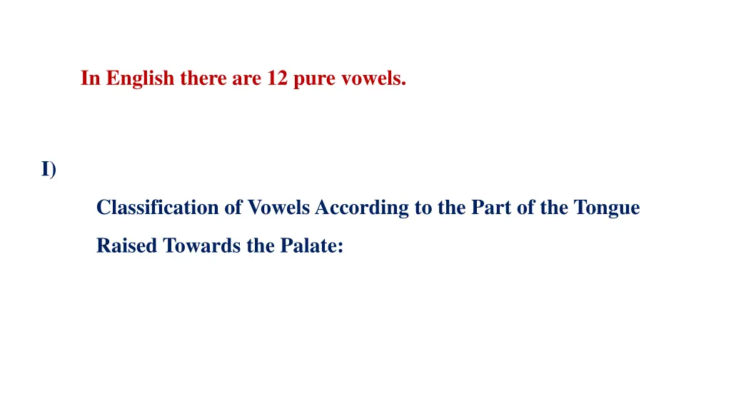in english there are 12 pure vowels