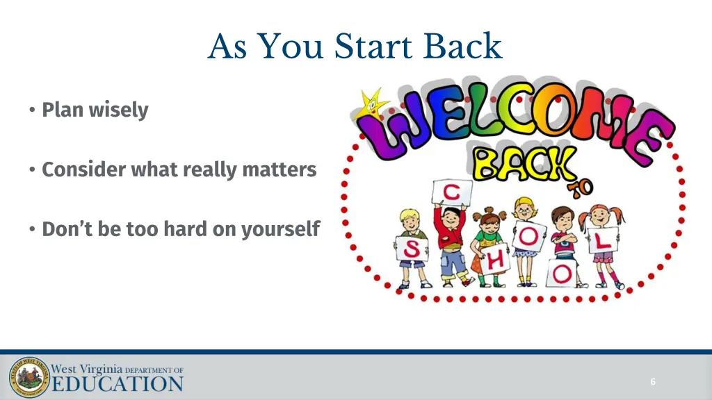 as you start back