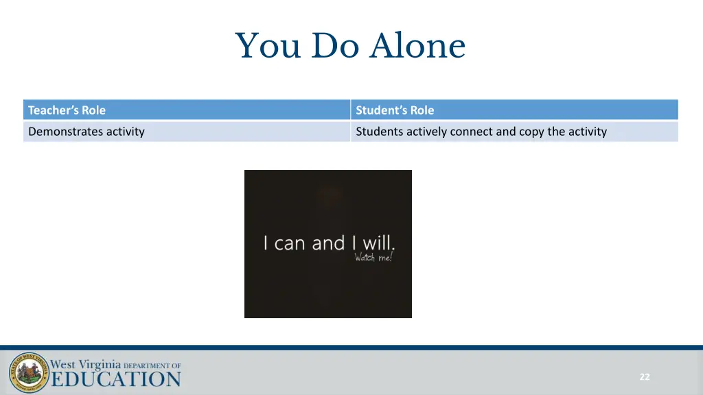 you do alone