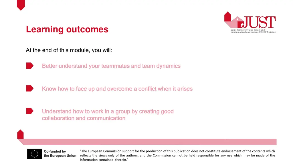 learning outcomes