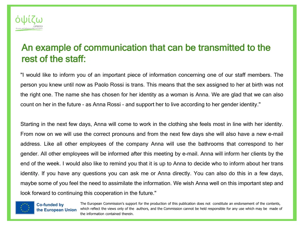 an an example example of of communication