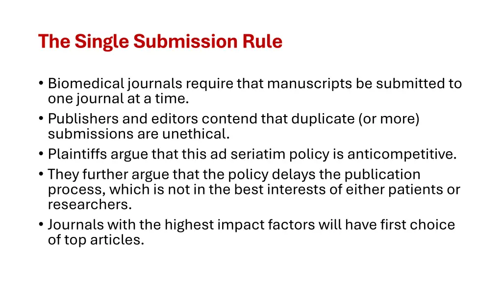 the single submission rule