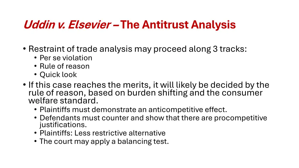 uddin v elsevier the antitrust analysis