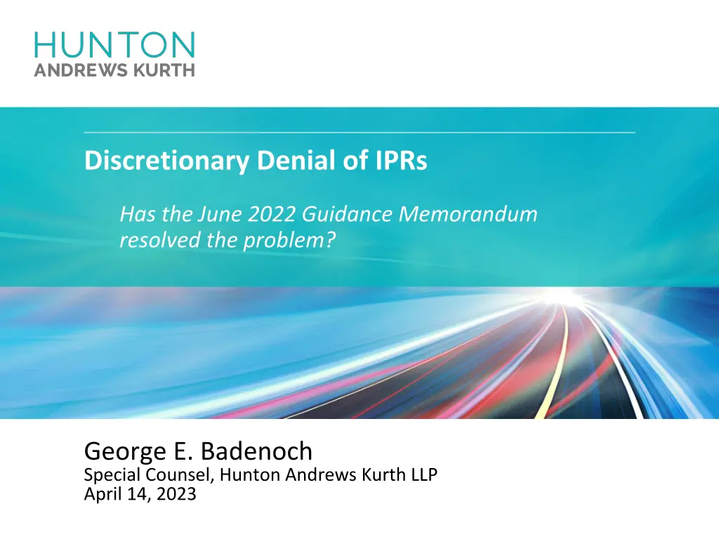 discretionary denial of iprs