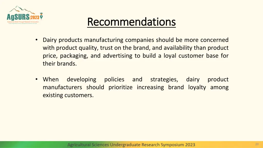 recommendations recommendations