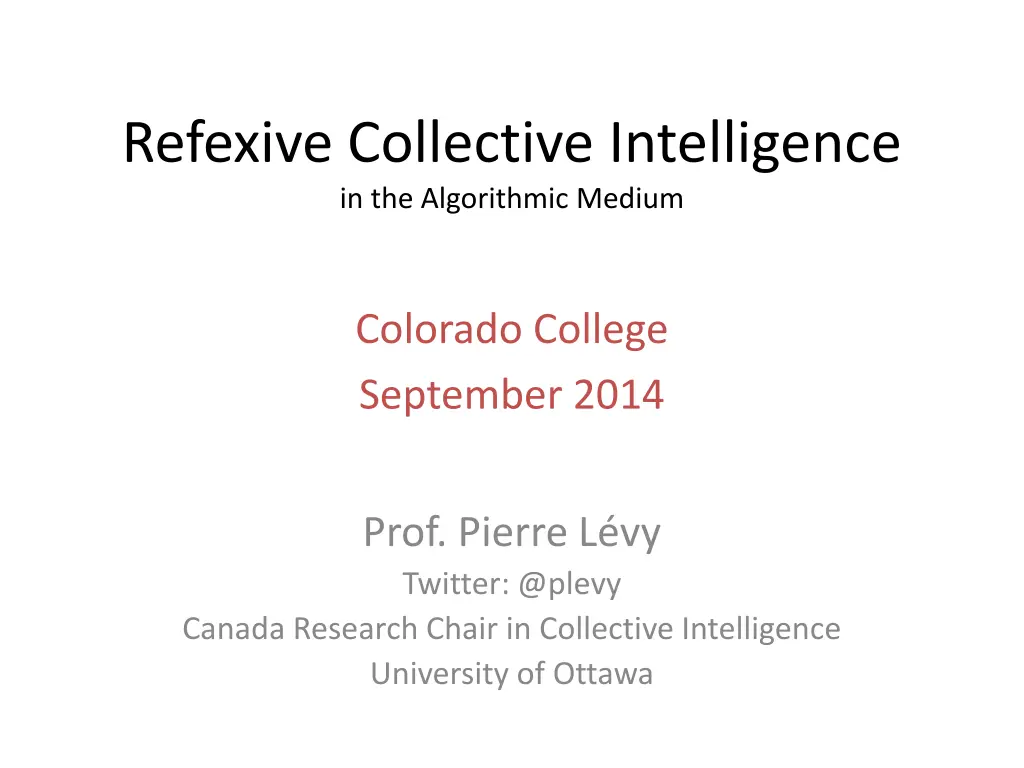 refexive collective intelligence