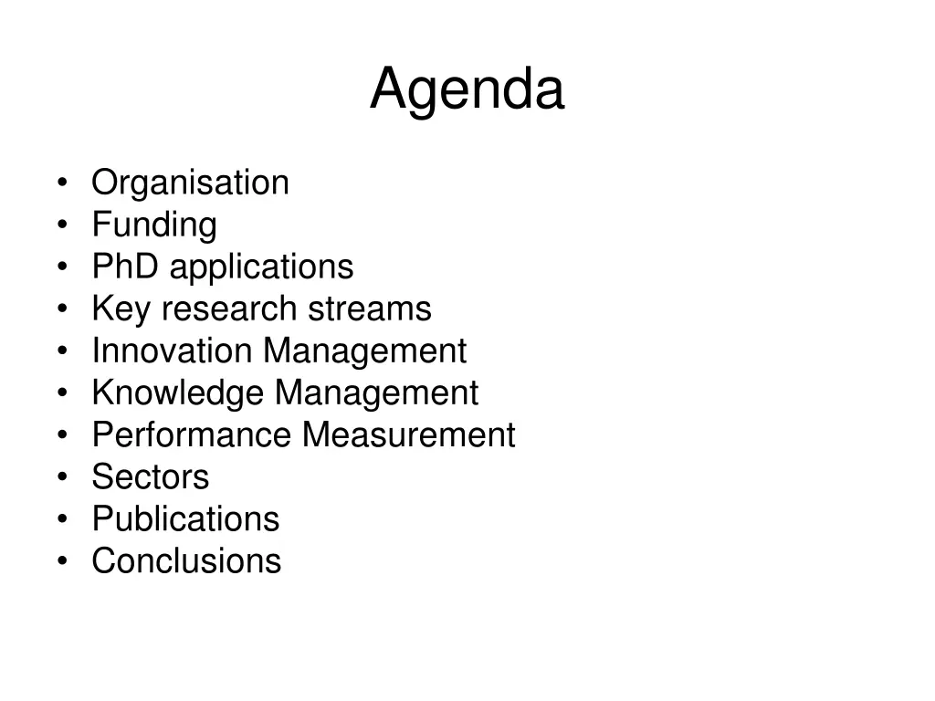 agenda