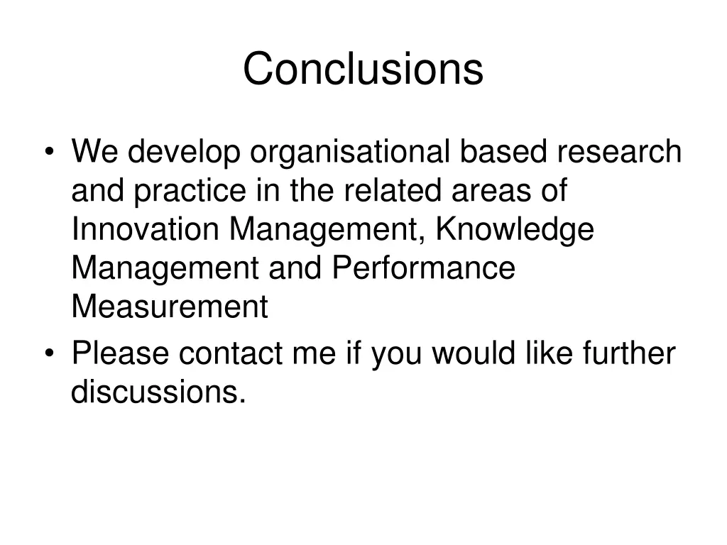 conclusions