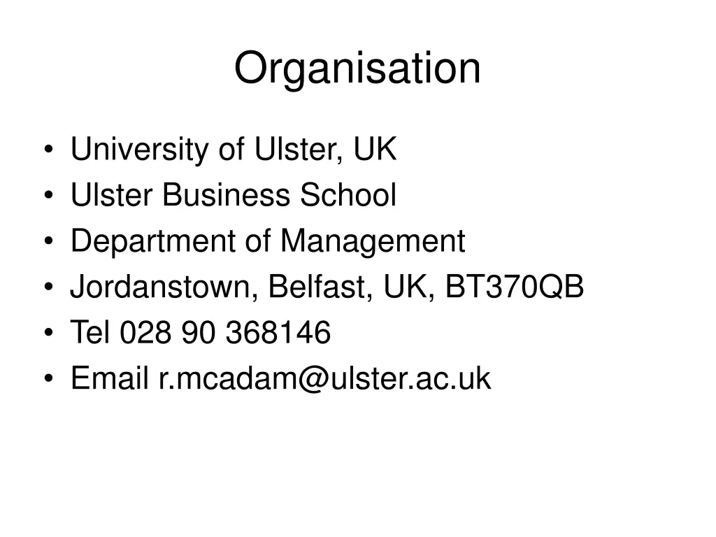 organisation