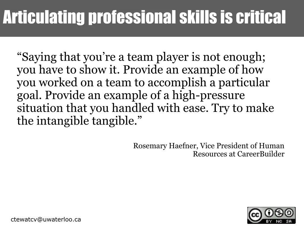 articulating professional skills is critical