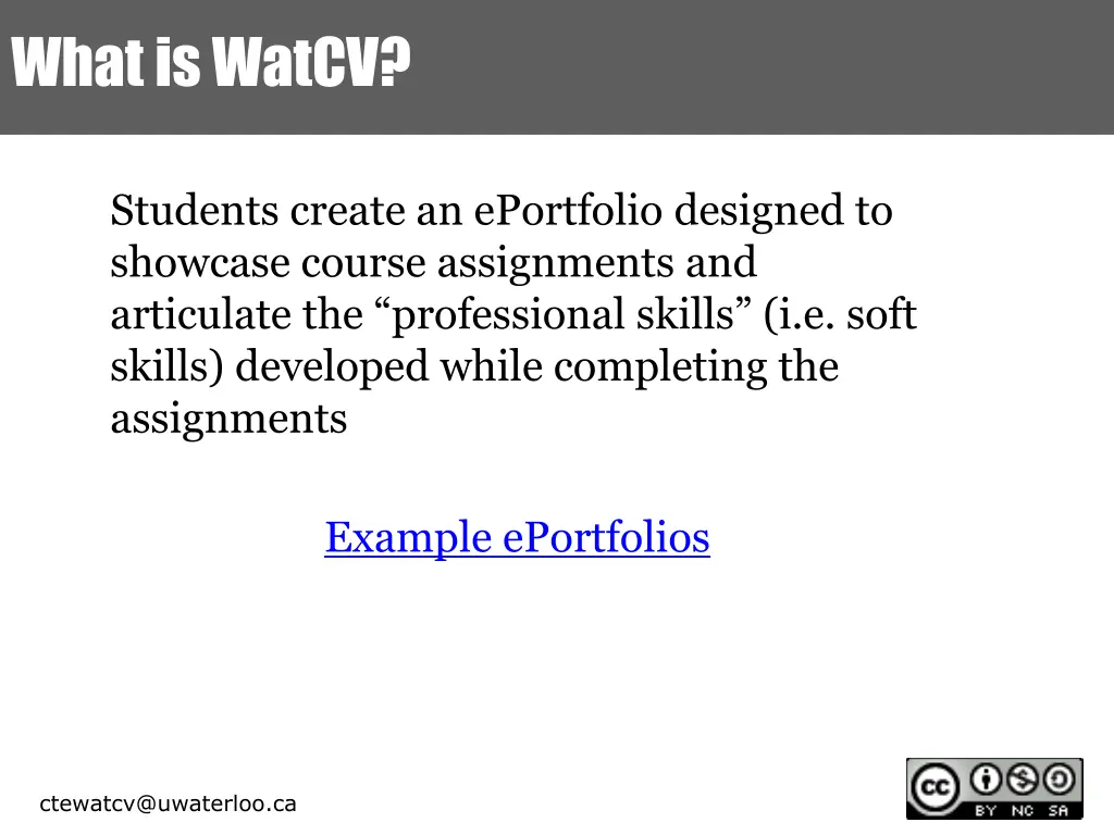what is watcv