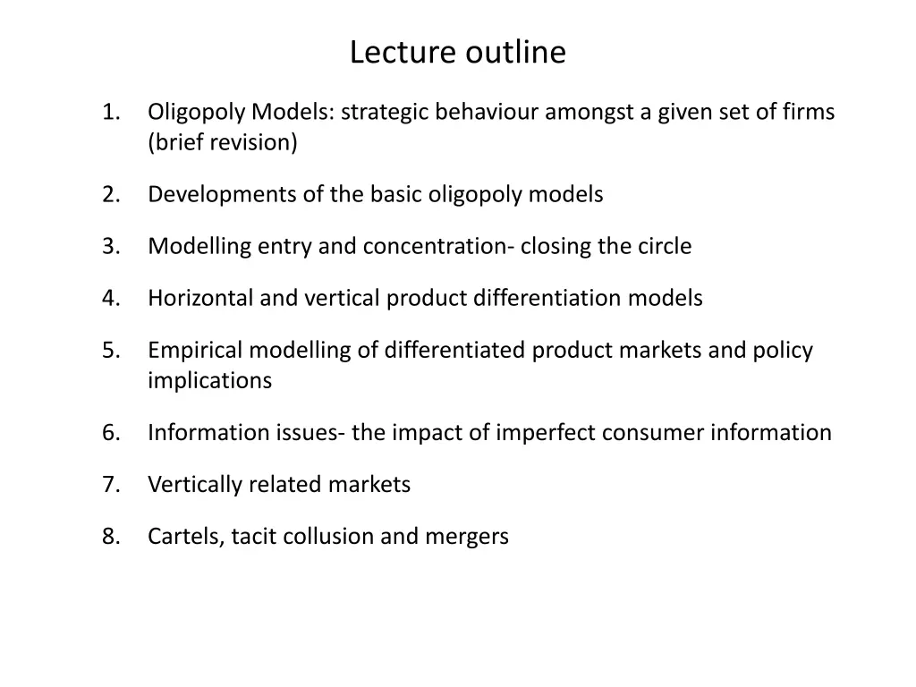 lecture outline