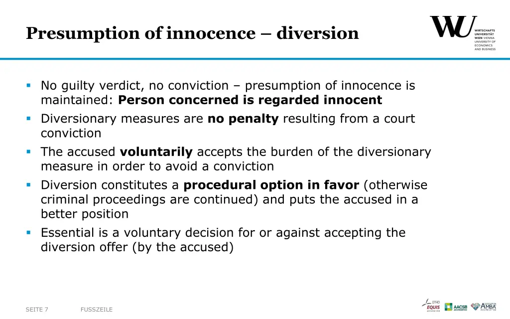 presumption of innocence diversion