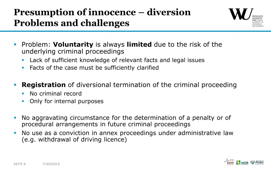 presumption of innocence diversion problems