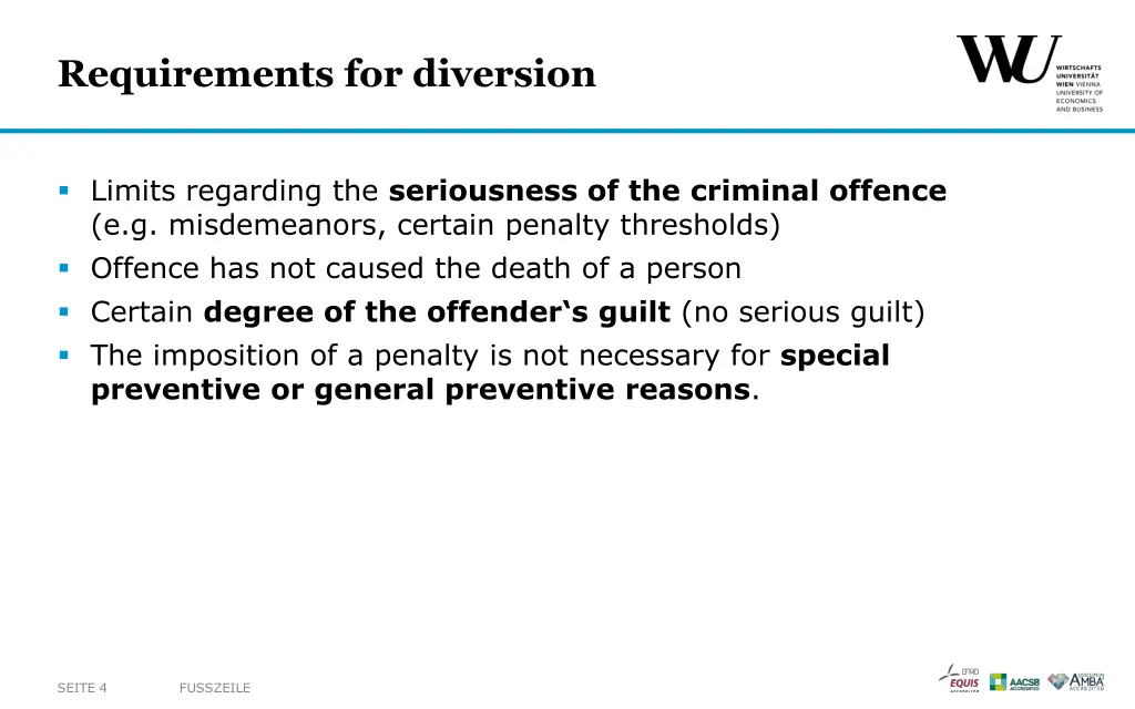 requirements for diversion
