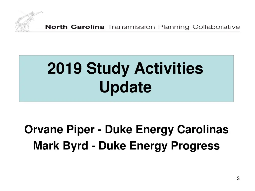2019 study activities update