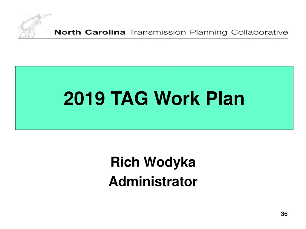 2019 tag work plan