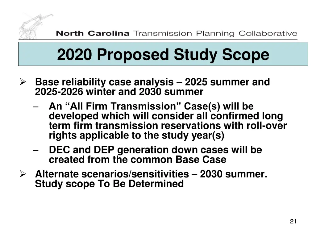 2020 proposed study scope