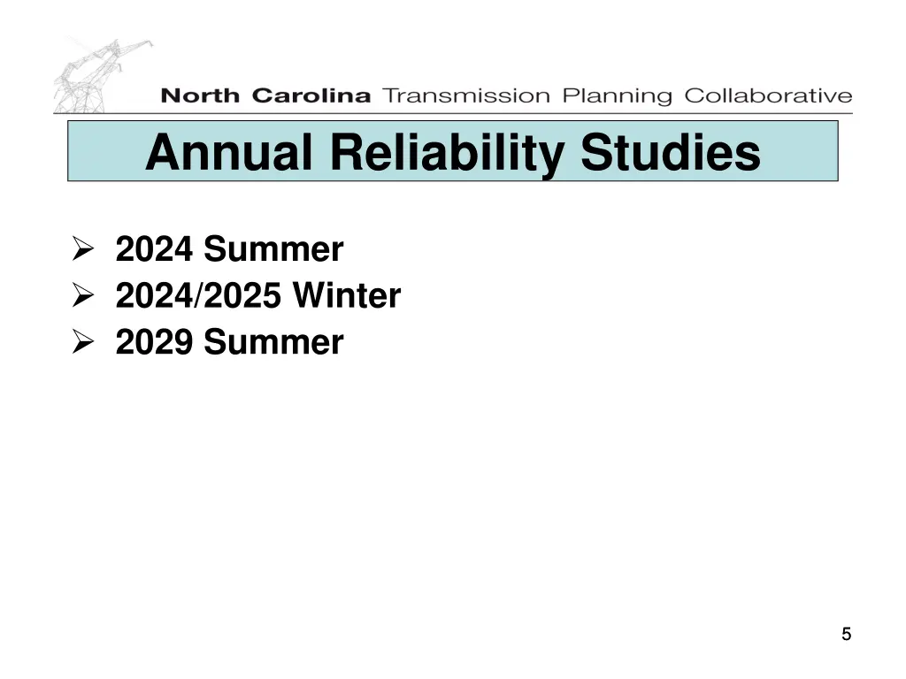 annual reliability studies
