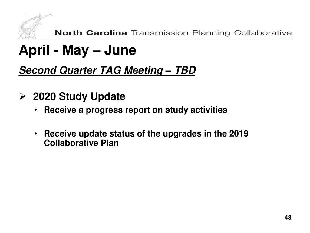 april may june second quarter tag meeting tbd