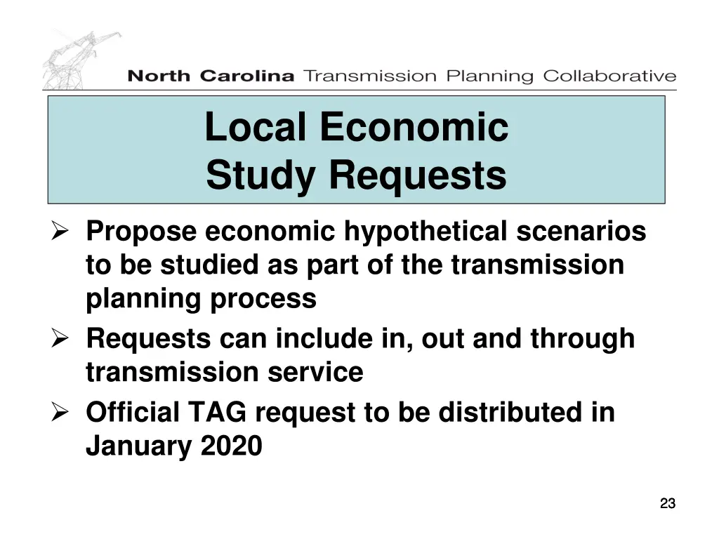 local economic study requests