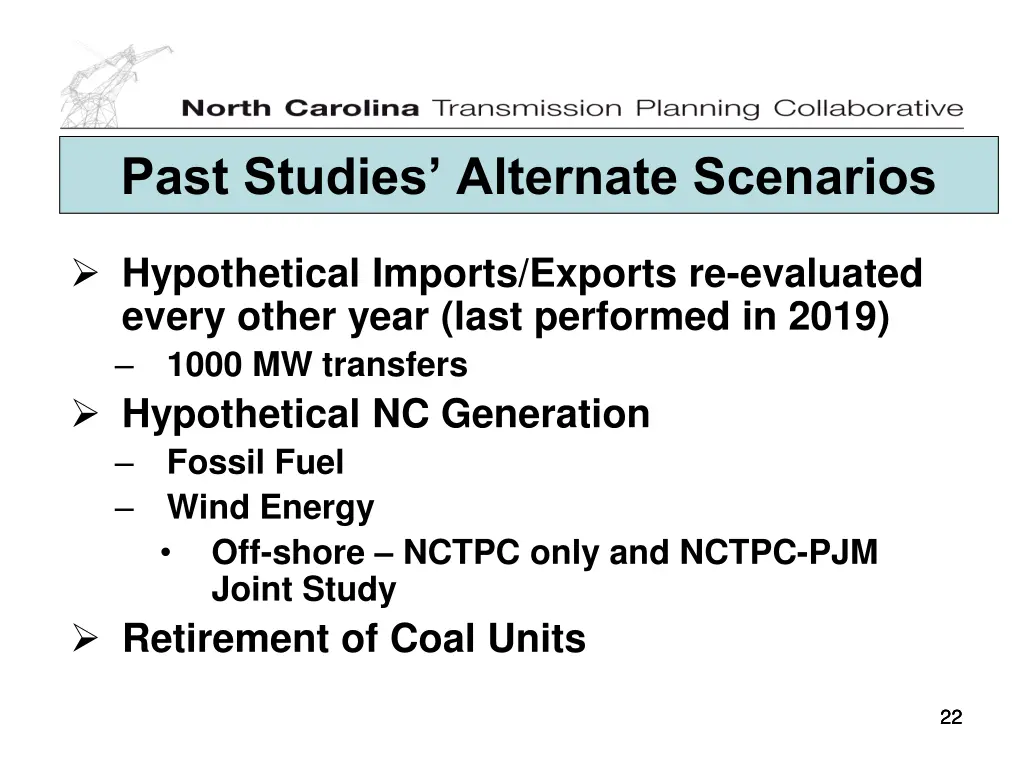 past studies alternate scenarios