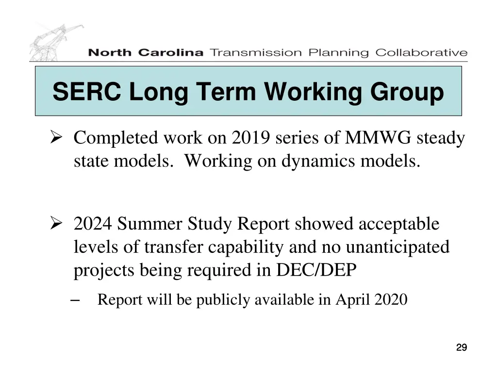 serc long term working group