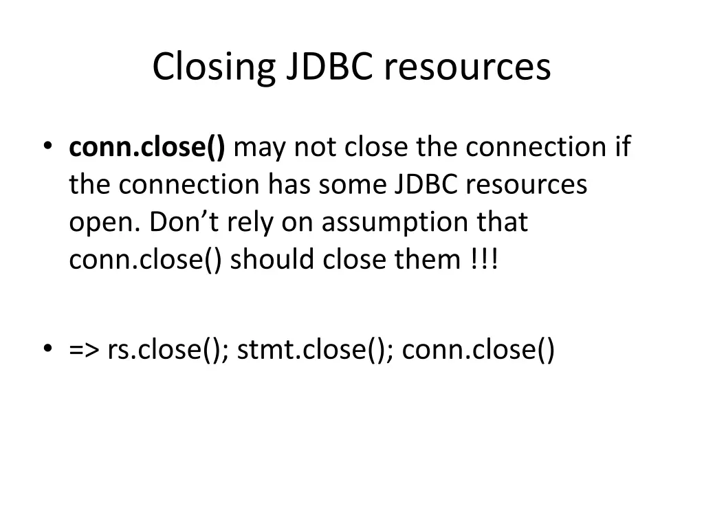 closing jdbc resources