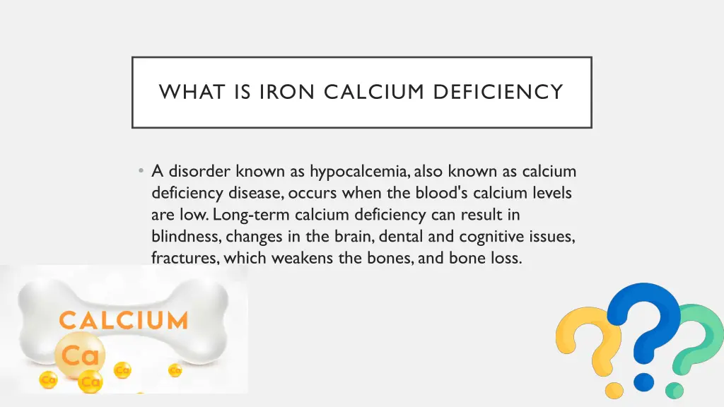 what is iron calcium deficiency