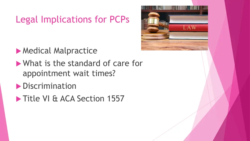 legal implications for pcps