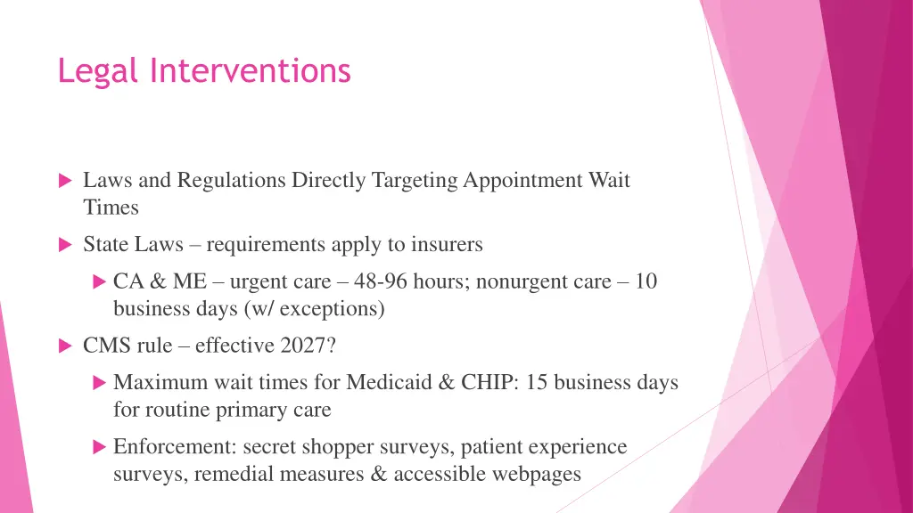legal interventions