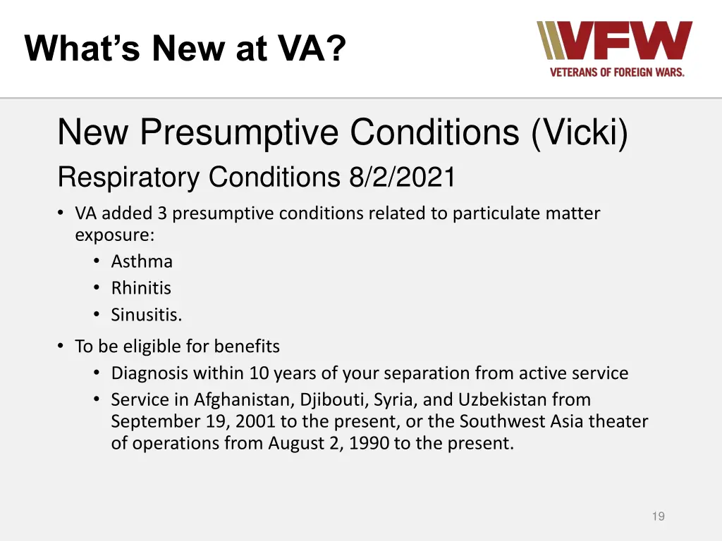 what s new at va 16