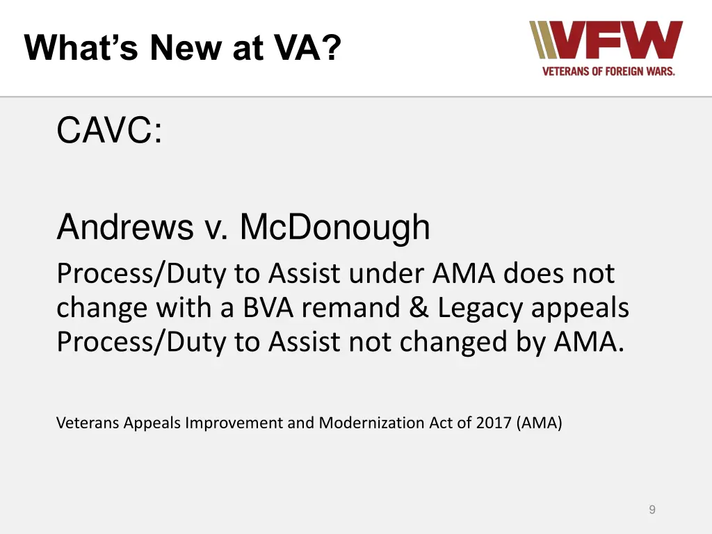 what s new at va 6
