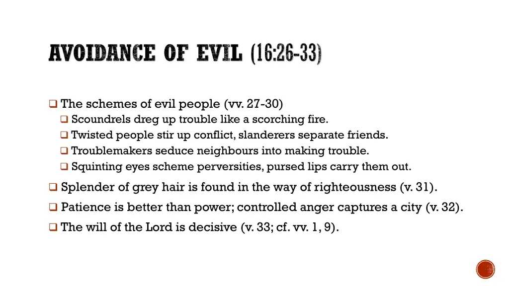 avoidance of evil 16 26 33