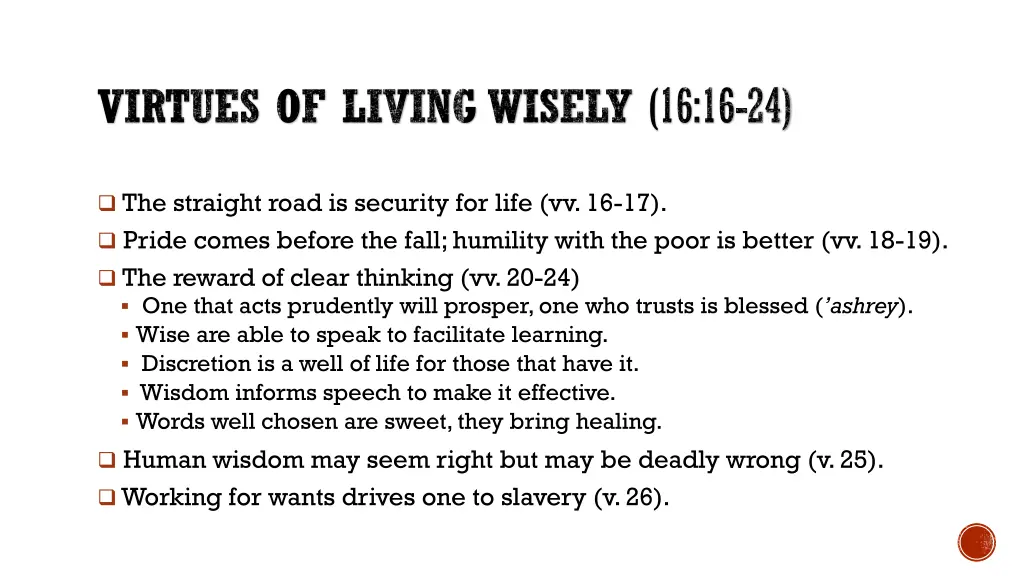 virtues of living wisely 16 16 24