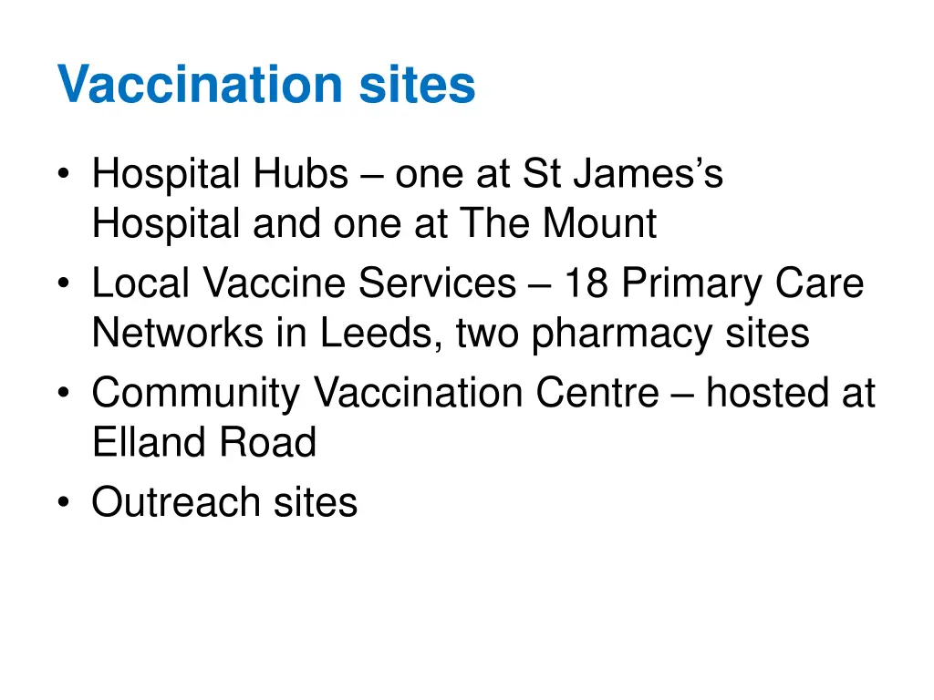 vaccination sites