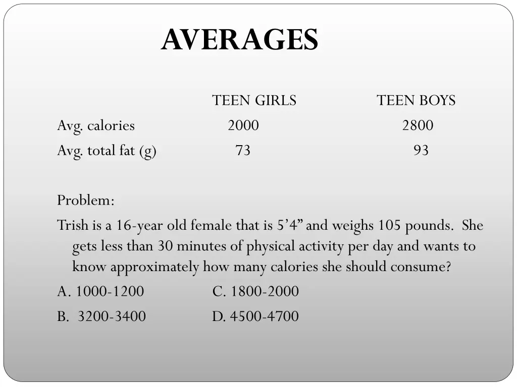 averages
