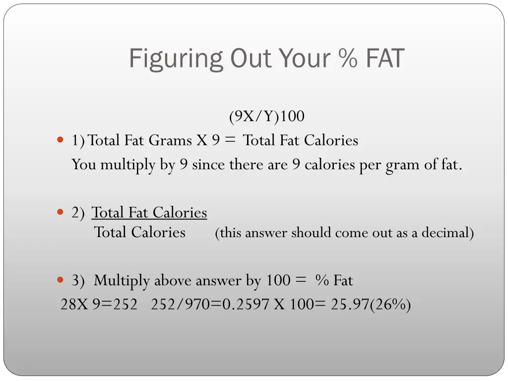 figuring out your fat